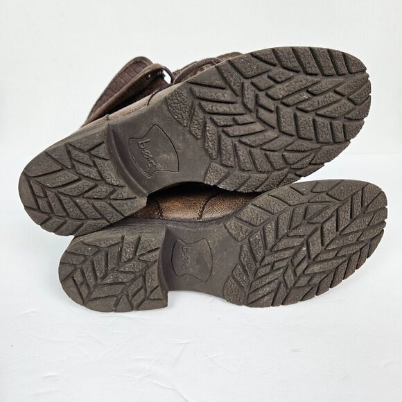 Born | BOC Saturn II Latte Faux Leather Fold Over Combat/Moto Lug Boot 7 - Picture 9 of 9